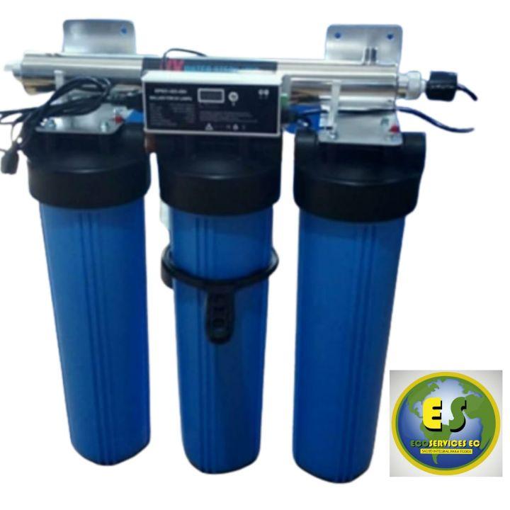 Purificador Agua alto caudal con lámpara UV 500 GPD