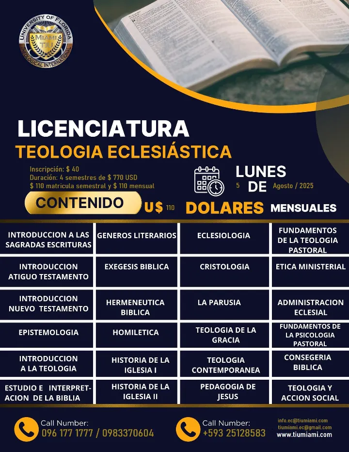 LICENCIATURA TEOLOGIA ECLESIASTICA