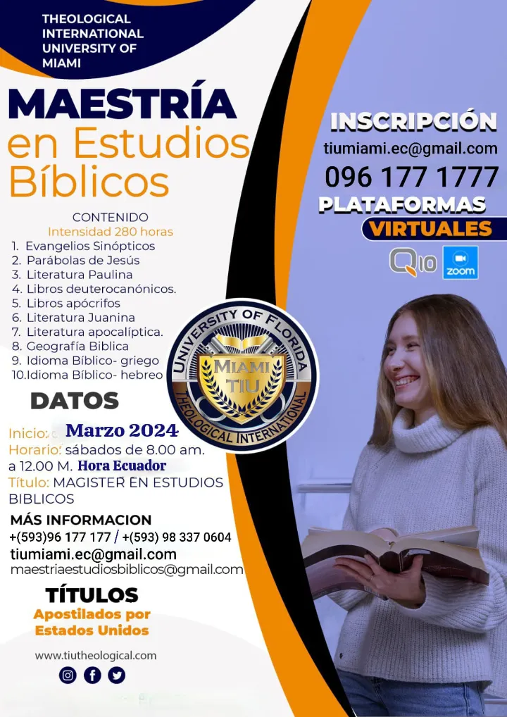 Maestría en Estudios Bíblicos Teológicos on line